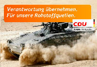 CDU schickt deutsche Soldaten in US-Ölkriege. Bundespräsident Herzog gibt zu, dass deutsche Truppen wirtschaftliche Interessen im Ausland durchsetzen sollen.